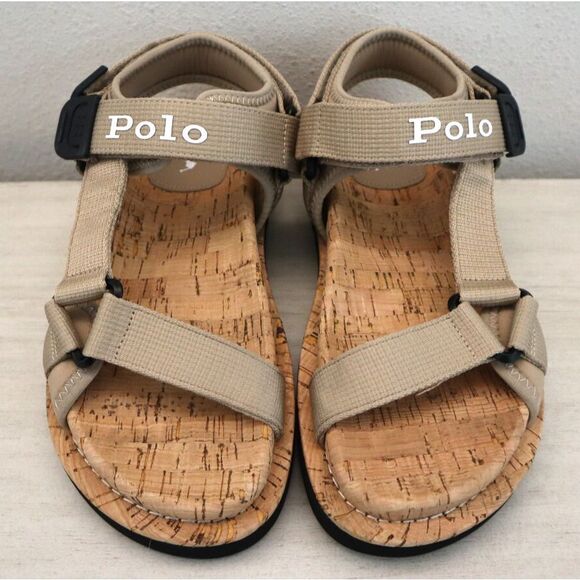 Polo Ralph Lauren Women's Sz 6B Beige Eva Ezra Grosgrain-Strap Sandals - Picture 9 of 13